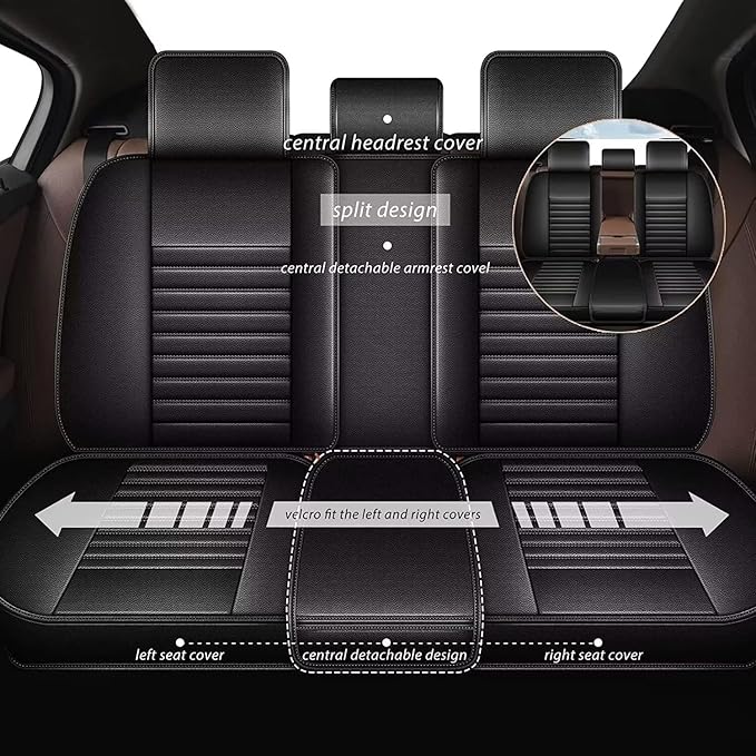 TTX LIGHTING Car Seat Covers Fit for Dodge Dart 2013-2016 Seat Covers Full Set 5 Seats Waterproof Faux Leather Car Seat Cushion Protector Compatible Airbag(Black)