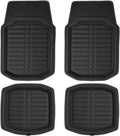 FH Group Universal Fit for all weather protection Deep Tray Style Automotive Floor Mats fits most Cars, SUVs, and Trucks, 4 Piece Solid Black