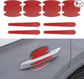 8PCS Car Door Handle Scratch Protectors, Car Door Handle Stickers, Carbon Fiber Texture Anti-Scratches Bowl Sticker, Car Door Handle Paint Guard Cover Universal for Most Car, Truck (Red)