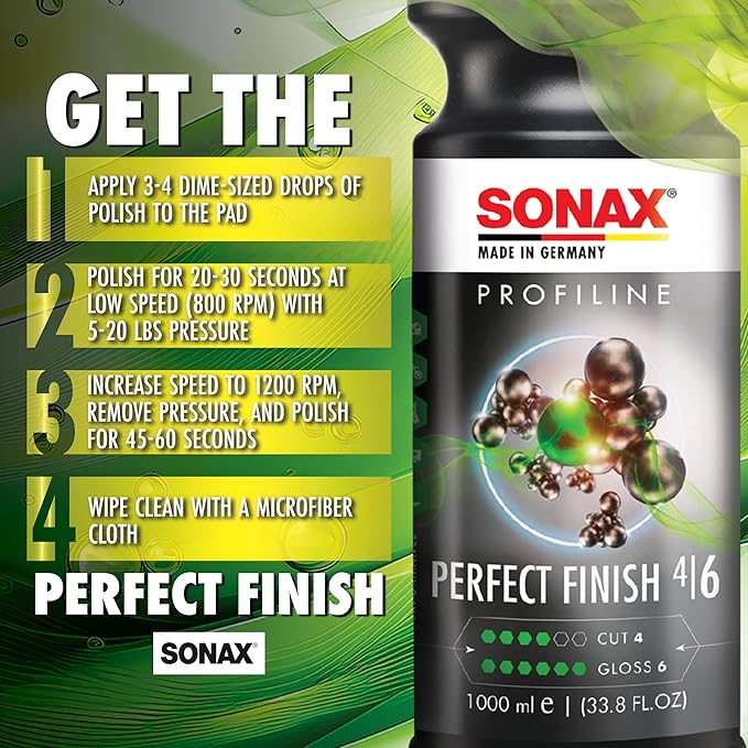 SONAX Perfect Finish 1L | Scratch and Swirl Remover Polish | Machine Polish | Paint Correction Polish | High Gloss | Black Paint Polish | No Fillers Paint Correction | 33.8 Oz