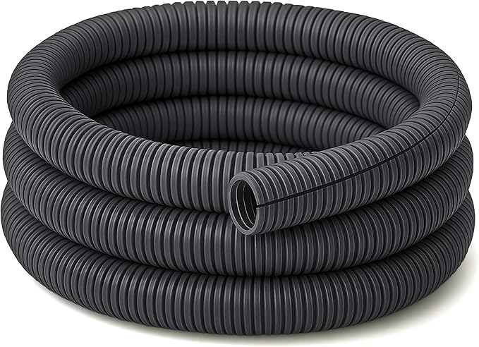 Electriduct Split Wire Loom Tubing Polyethylene Corrugated Flexible Conduit - 3/4" Nominal Size - 20 Feet - Gray