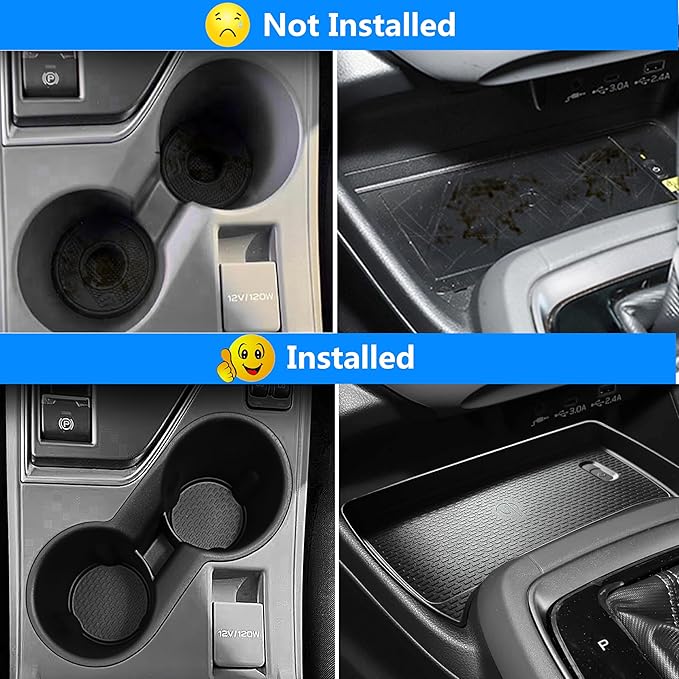 Cup Holder Insert & Wireless Charging Pad for Subaru Crosstrek/Impreza 2026 2025 2024 Accessories Center Console Cup Holder Wireless Charging Protective Mat Interior Decoration Black