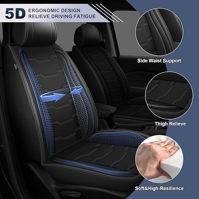 DISUTOGO Seat Covers Fit for Maxima 2011-2023 Seat Covers Full Set Car Seat Covers Faux Leather Breathable Waterproof Car Seat Protector (5 Seats, Black)