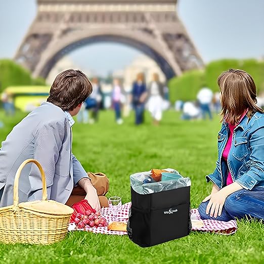 Big Ant Car Trash Can Bag with Lid - Leak-Proof, Garbage Bag For Car, Portable Storage Pockets for Travel & Family Car Accessories (Waterproof Design)*