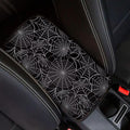 Dreaweet Spider Web Center Console Cover Halloween Car Accessories Interior Universal Arm Rest Cover for Truck SUV Non Slip Anti Scratch Car Armrest Storage Box Mat