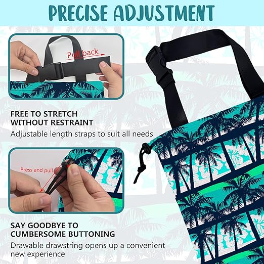 KXWQTRDD Car Garbage Bag Tropical Green Palm Trees Hanging Canvas Car Trash Bag Waterproof Drawstring Car Back Seat Organizer for Car Back Front Seat Console with Adjustable Buckle