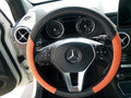 Jdragon Black & Orange PU Leather Great Comfort Slip-On Steering Wheel Cover 14.25-15" Diameter