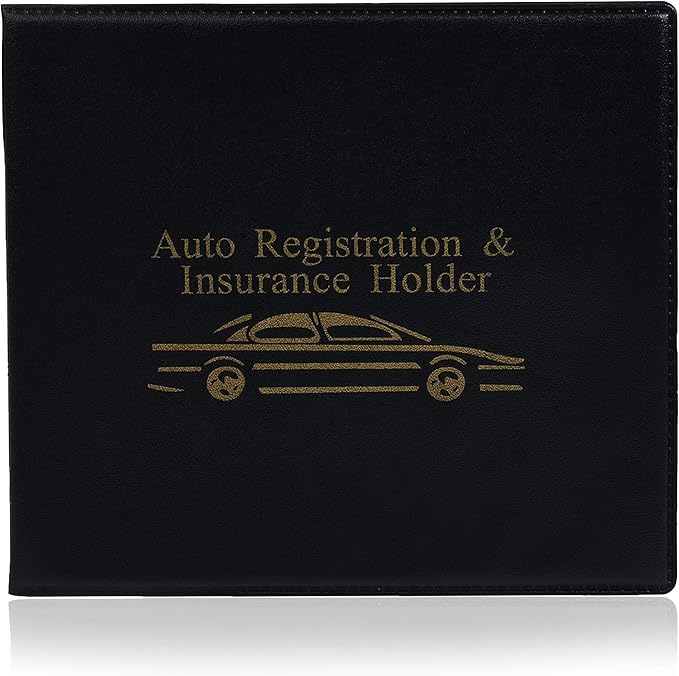 Andalus Auto Registration & Insurance Card Holder Pack of 2, Waterproof Essential Car Registration Holder with Hook & Loop Closure, Perfect for Every Vehicles Glove Boxes (Brown - 5 1/8" x 4 5/8")