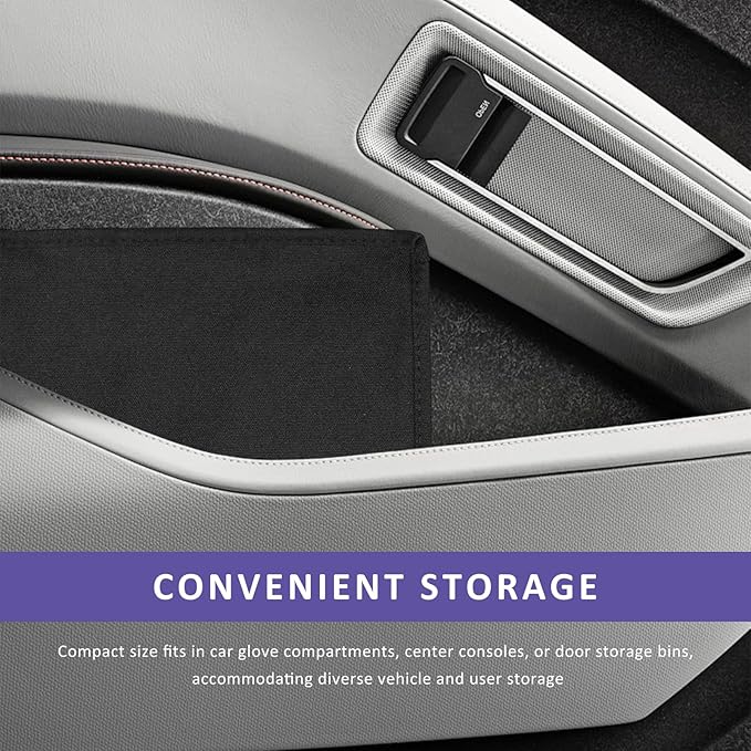 Car Registration Insurance Holder, Auto Glove Box Compartment Document Organizer Owner Manual Case, Multi-Pocket Zippered Storage Pouch for Driver's Licenses Cards Pens