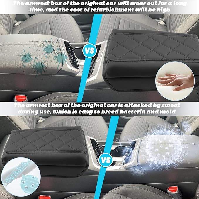 SHAOHAO for 2024 2025 Hyundai Santa Cruz Car Armrest Cover for 2022-2024 2025 Hyundai Santa Cruz Accessories SE/SEL/Night/SEL Premium/Limited Center Console Cover Elbow Arm Rest Thicken Protector Pad
