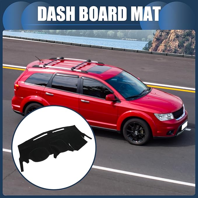 Dash Cover, Center Console Non-Slip Dashboard Carpet Mat for Dodge Grand Caravan 2011-2020 Polyester Black,1Pc