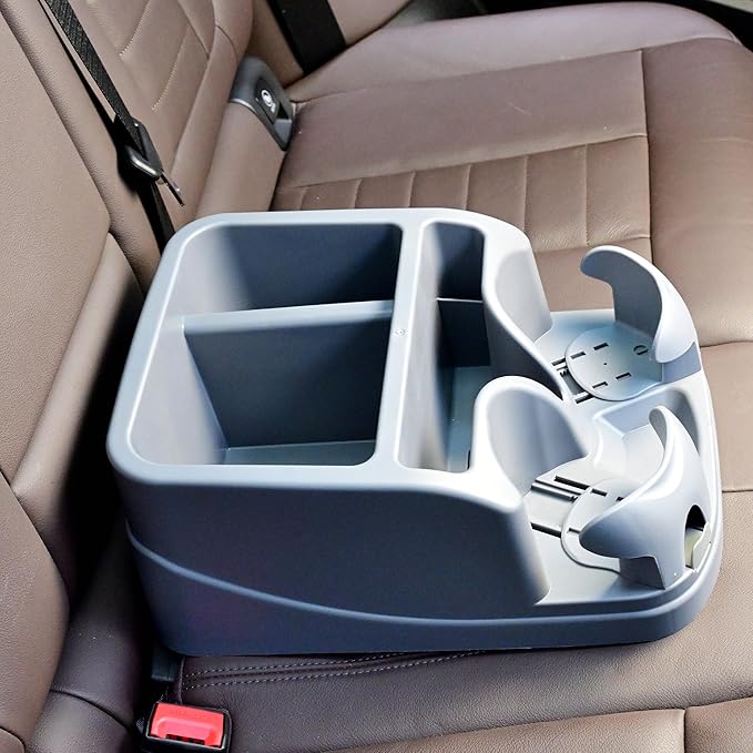 Keyiduid Center Console for Cars, Car Center Console Organizer, Console Cup Holder for Trucks, Floor Cup Holder for Truck, Minivans, Suvs, Vehicle Organizer (Gray)