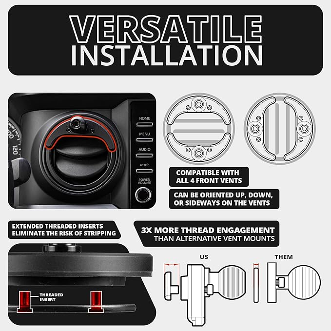 Tackform Link Vent Phone Mount Compatible with 2016-2023 Toyota Tacoma and 2014-2021 Toyota Tundra | Aluminum | Zero Slip | Compatible with MagSafe | Universal Magnetic Holder | 2" Arm | Green Knob
