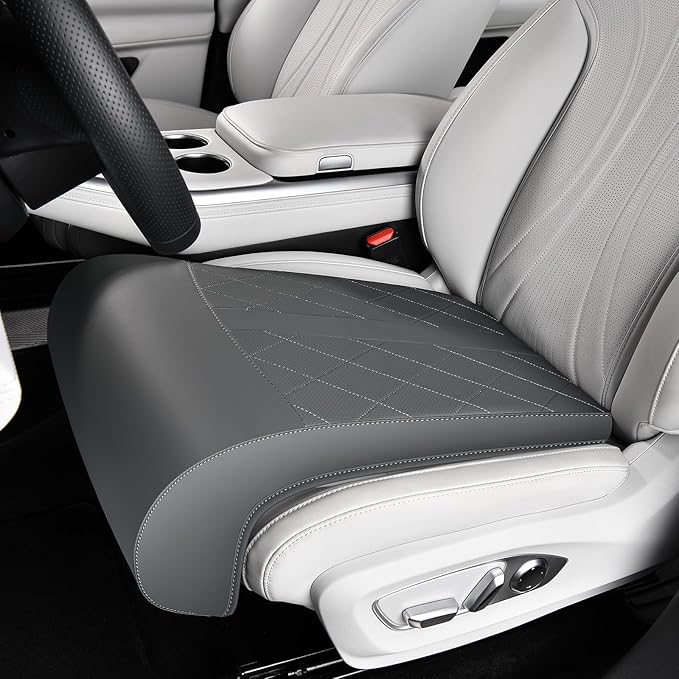Coverado Car Seat Leg Extension Support Cushion, Waterproof Leather Leg Extender Cushion for Car Seats, Universal Car Seat Extender Cushions Leg Support Fit for Most Car, SUV, Truck (Gray)