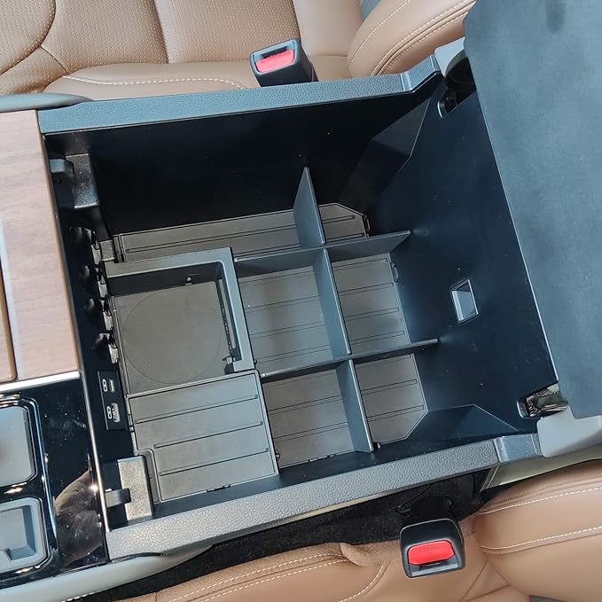 Vehicle OCD - Center Console Organizer for Toyota Tundra (2022-2026) / Toyota Sequoia (2023-2026) – Made in USA - NOT Compatible with Center Console Safe - SLX178