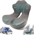 Seat Cushion, Memory Foam Truck Seat Cushion, L-Shaped Ergonomic Design Chair Cushion with Lumbar Support for Back Pressure Relief, for Long Sitting Office Worker