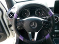 Jdragon Black & Purple PU Leather Best Grip Slip-On Steering Wheel Cover 14.25-15" Diameter