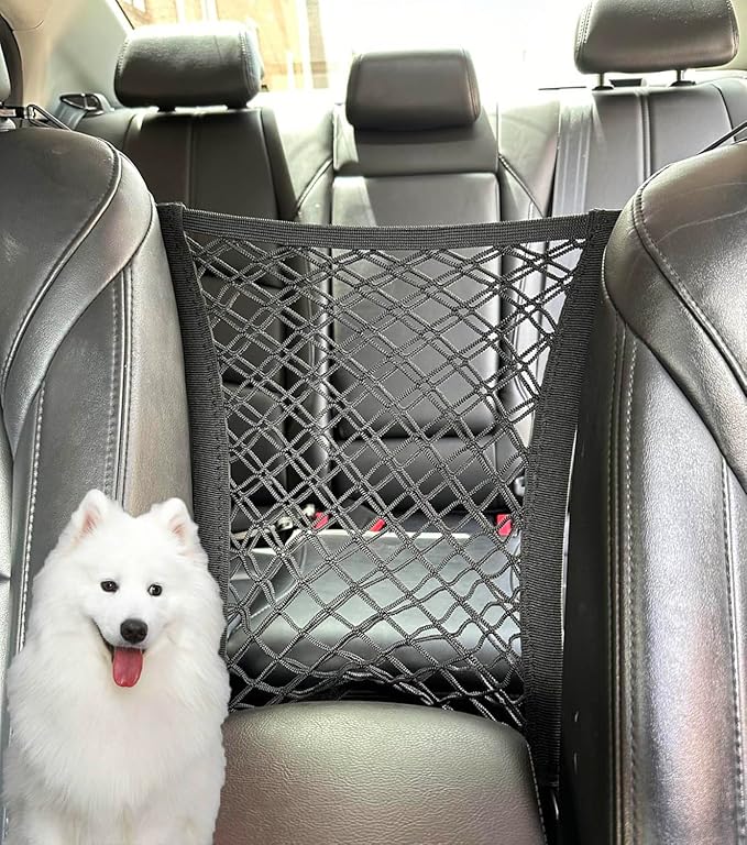 acdiac Universal Car Mesh Storage Bag,Auto Seat Back Mesh Organizer High Elastic Pet Isolation Net,Car Mesh Partition (1Pocket)