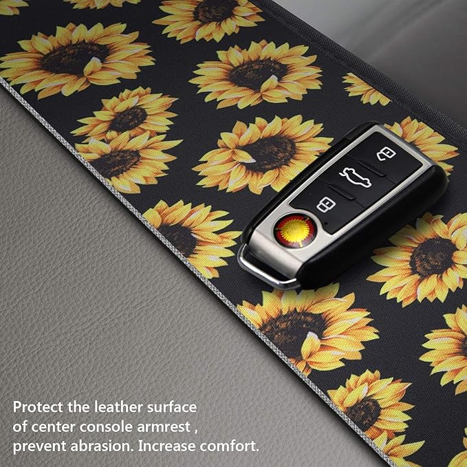 Biyejit Car Center Console Armrest Cushion Cover Pad Car Interior Decor Accessories Universal Fit for Sedan, Truck, SUV