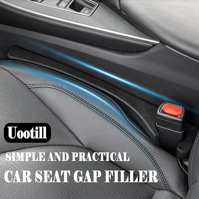 Uootill Car Seat Gap Filler Set of 2,Seat Gap Organizer, No Drop Seat Guard,2025 New Car Seat Side Gap Filler Organizer, Drop Seat Guards for Cars (Black 2Pcs)