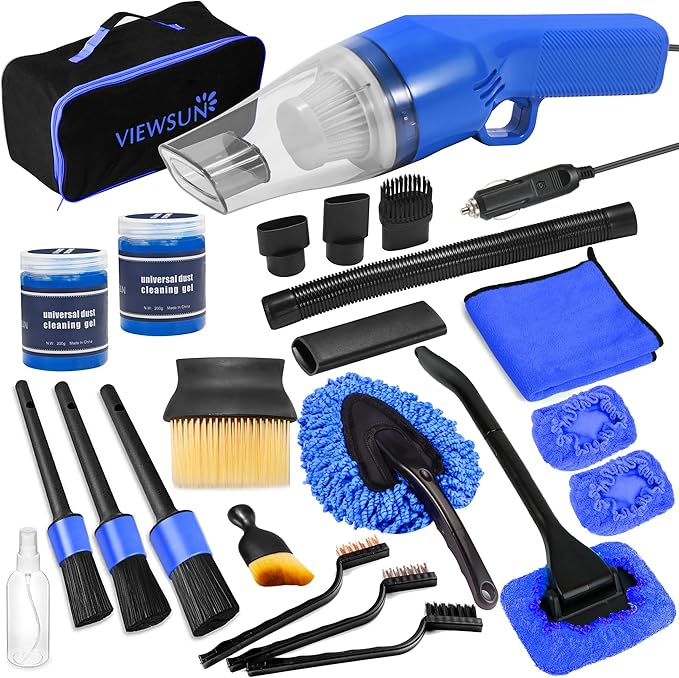 Viewsun Windshield Cleaner Tool 31 Pcs Car Interior Cleaning Kit, Car Detailing Kit Interior Cleaner, Car Detailing Brushes, Car Cleaning Gel, Inside Cleaning Supplies Accessories for Women Men