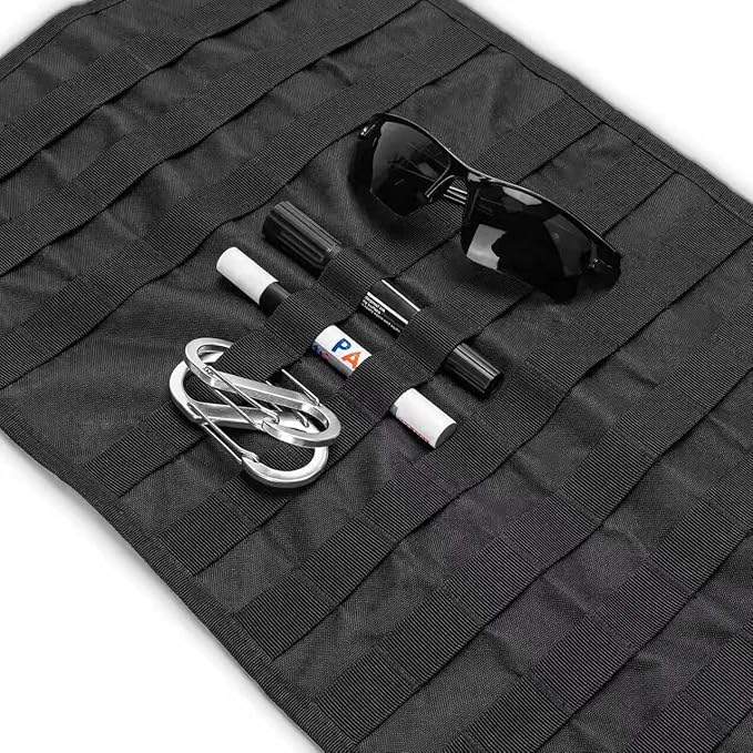 Back Seat Car Organizer, Tactical Seat Back Organizer with 5 Detachable MOLLE Pouches, Tactical Car Accessories Truck MOLLE Panel Fits Vehicle