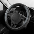 Skechers Air-Cooled Steering Wheel Cover,Leather Car Steering Wheel Cover Universal Fit 14" 1/2-15" Car Wheel Protector for Men Women Fit Suvs,Vans,Sedans,Car,Trucks,Gray