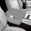 Car Middle Center Console Cover with 2 Storage,Microfiber Nappa Leather Gray Car Armrest Cover Cushion with 2 Bags,Universal Car Armrest Storage Box Car Interior Accessories for Most Vehicles
