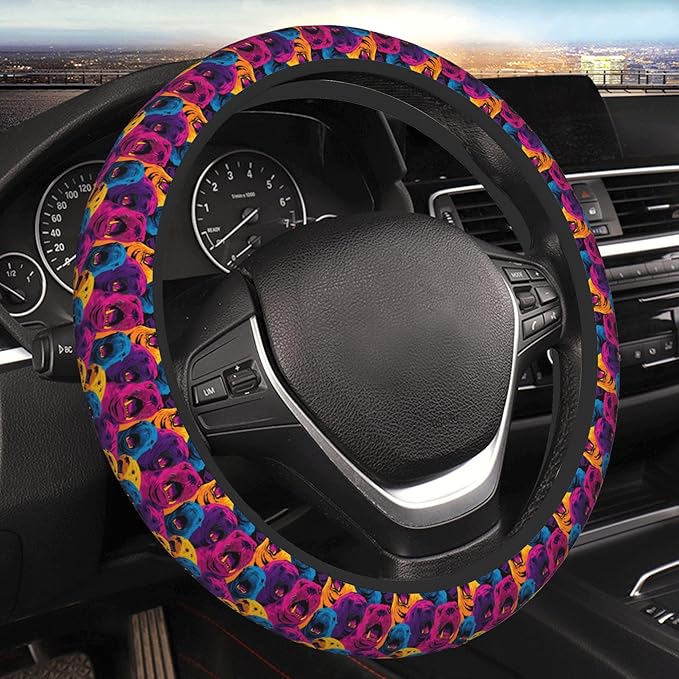 Car Steering Wheel Cover 15 Inch Leather Breathable Universal Auto Steering Wheel Protector Fit Auto Suvs Van Truck - Playful Walrus Wonders 1