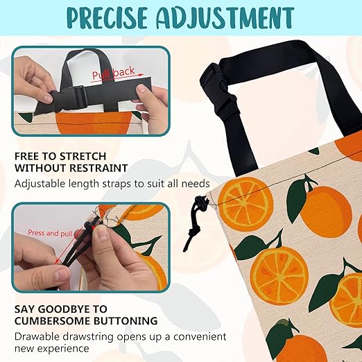 KXWQTRDD Car Trash Bag Vintage Orange Green Leaves Leak-Proof Car Garbage Bag with Drawstring Foldable Canvas Trash Bin with Adjustable Buckle for Car Accessories, Travelling, Camping