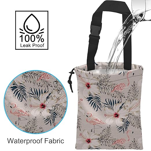 Car Trash Bag Hanging Flamingo Car Trash Can Waterproof Garbage Bag Hanging for Car Back Seat