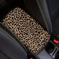 Dreaweet Brown Leopard Print Center Console Armrest Cover for Car, Wild Cheetah Print Armrest Cushion Cover Pad, Auto Car Accessories Universal Fit for Sedan, Truck, SUV Soft Car Armrest Cover