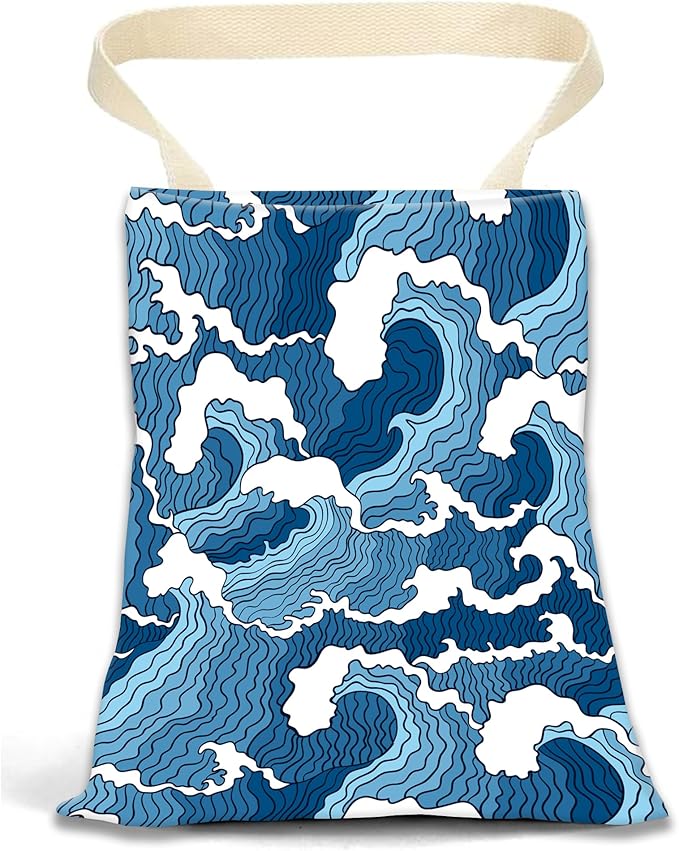 ANKVRP Car Garbage Can, Hanging Car Trash Can Bag for Back Seat Organizer, Cute Blue Sea