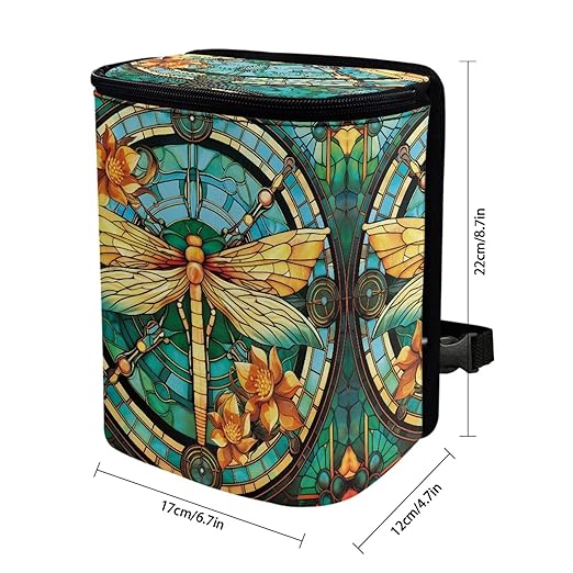 DISNIMO Dragonfly Car Trash Can Easy-to-Install Car Accessory Interior, Leak-Proof Car Garbage Can Bin Organizer Storage Bag for The Back Seat of Any Cars, Sedans, SUVs & Trucks
