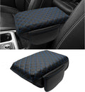 Center Console Cover for Ford Explorer 2026 2025 2020-2024 Accessories 1.2in Thickness Armrest Cover Leather Arm Rest Box Lid Protector Cushion Pad Middle Console Cover with Side Pockets (Blue Stitch)