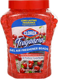 Clorox Fraganzia Crystal Beads Air Freshener, Long Lasting Room Deodorizer and Odor Eliminator Gel Beads to Freshen Home, Car, or Office, Cherry Burst Scent, 12 Fl Oz
