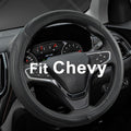 West Llama Customized Auto Car Steering Wheel Cover for Chevy 14.5-15 inches, Steering Wheel Cover for Chevrolet(Black Line-Standard Size)