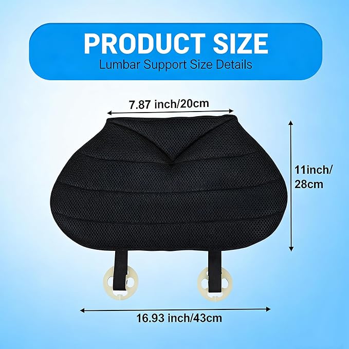 Big Hippo Memory Foam Car Seat Cushion for Driver & Office Chair – Ergonomic Coccyx Pillow for Tailbone & Sciatica Pain Relief, 3D Breathable Mesh, Non-Slip Bottom, Comfort Pad for Home, Truck, SUV