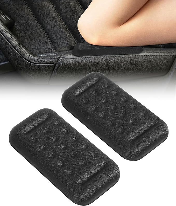 2PCS Car Door Armrest Pad,Elbow Rest for Car,Car Accessories Automotive Center Console Knee Leg Elbow Cushion Pad,Used to Arm Support Relieves Elbow Fatigue,Suitable for Most Vehicles (Black)