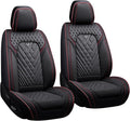 LPDK Fit for Kia Sportage Car Seat Covers Front Set 2pcs with Waterproof Leather,Lumbar Muscle Pain Healing Function,Airbag Compatible Automotive Breathable Seat Protectors(Blakc Red)
