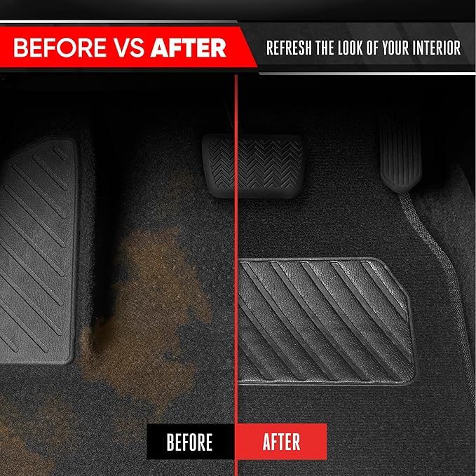 Motor Trend SpeedSeries Carpet Floor Mats Set - Universal Fit for Cars, Trucks, SUVs, Vans Trim Racing Design Car Mats Full Set Tapetes para Carro - Set of 4, Black & Black Car Carpet Mats