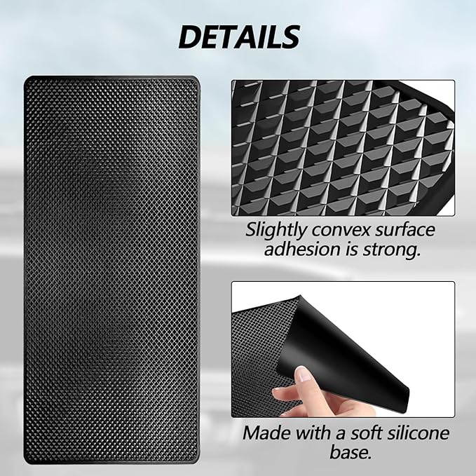 Dashboard mat Rubber Non-Slip mat, 10.6"x5.9" Size car Non-Slip mat, car Dashboard Accessories for car Interior Organizer.