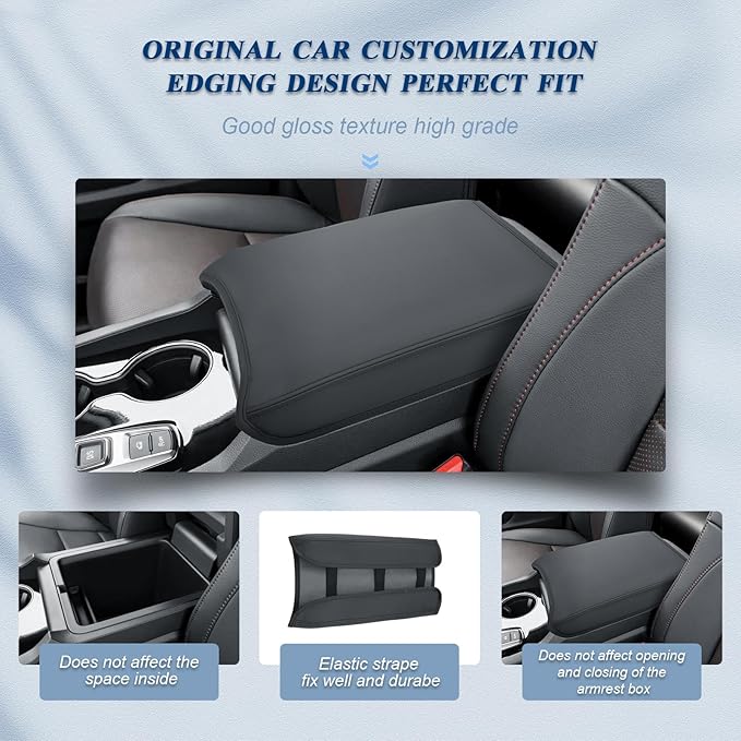 BIBIBO for 2026 Honda Passport Center Console Armrest Cover 2024 2025 2026 Honda Passport RTL/TrailSport Elite/TrailSport Arm Rest Cover 2026 Honda Passport Accessories 2026Passport (Black-Thin)