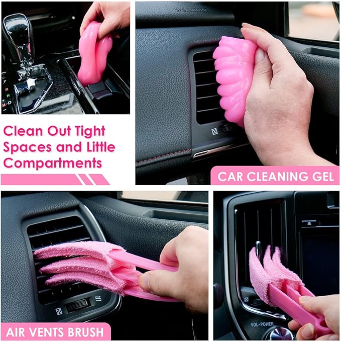 Viewsun Windshield Cleaner Tool 30 Pcs Car Interior Cleaning Kit, Car Detailing Kit Interior Cleaner, Car Detailing Brushes, Car Cleaning Gel, Inside Cleaning Supplies Accessories for Women Men