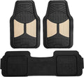 FH Group Car Floor Mats - Heavy-Duty Rubber Floor Mats for Cars, Universal Fit Full Set, Trimmable Automotive Floor Mats, Climaproof Floor Mats for Most Sedan, SUV, Truck Floor Mats Beige