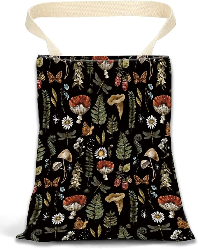 ANKVRP Hanging Car Trash Can Bag - Boho Brown Mushroom Design, Back Seat Organizer for Travel, Camping, Vehicle Accessories