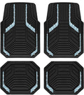 PIC AUTO Car Floor Mats, Light Blue Sparkly Crystal Bling Glitter Car Mats Set, Front and Rear Heavy Duty Rubber Car Mats with Anti-Slip Backing, All Weather, Trim-to-Fit for SUVs, Trucks, Sedan, Vans