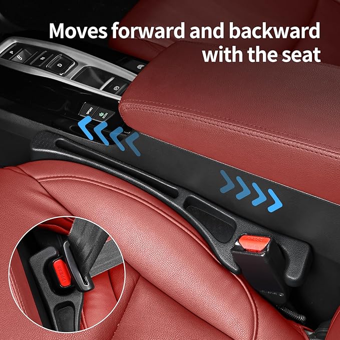 Car Seat Accessories, Car Seat Gap Filler, Car Organizers and Storage with Phone Holder, Car Interior Accessories Fit Sedan SUV Truck -2PCS Beige