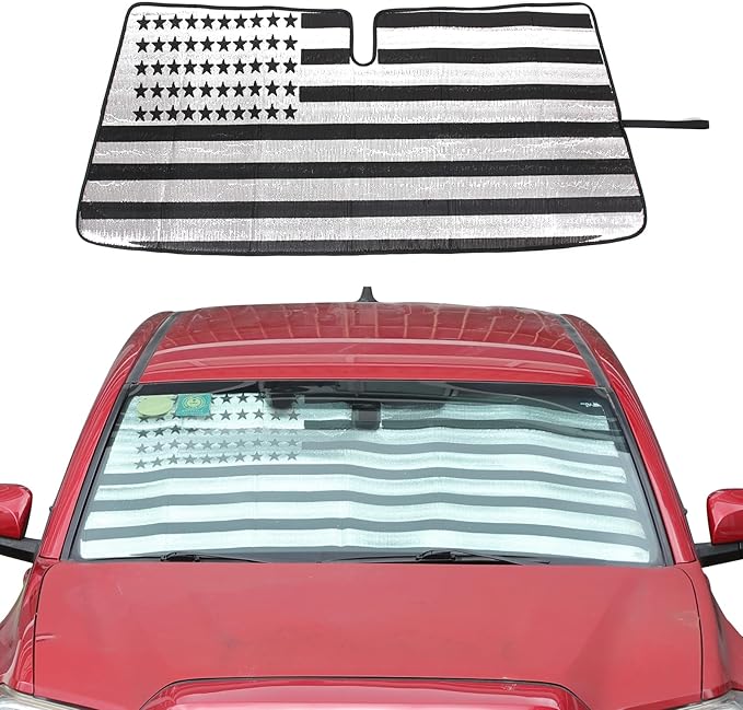 LLKUANG Car Windshield Sun Shade Compatible with Toyota Tacoma 2006-2024 Auto Windshield Sunshades Foldable Blocks UV Rays Sun Visor to Keep Your Vehicle Cool and Damage Free (Style C)
