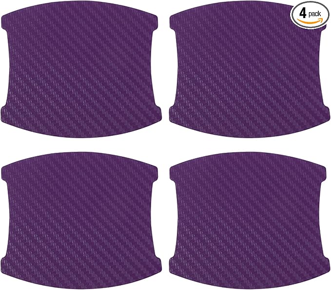 3D Car Door Handle Scratch Protector, 84x94mm Removable Magnetic Car Door Handle Protective Film Purple, 4 Pcs